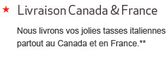 Nous livrons au Canada et en France