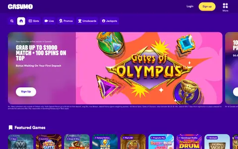 Lobby screenshot Casumo