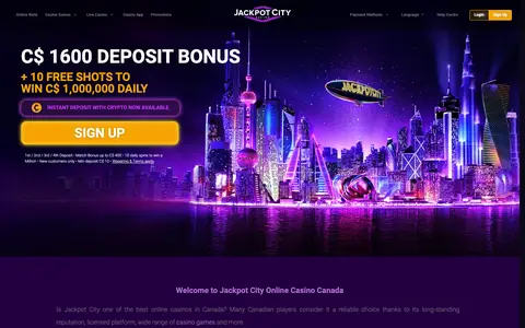 Lobby screenshot Jackpot City